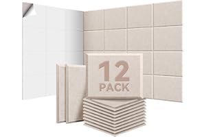 SONUVIA 12 Stück Akustikplatten selbstklebend, Abdeckung 1.44㎡, 30 * 40 * 0.9cm, Schallschutz & Schalldämmung für Wände & Türen, 230kg/m³, NRC 0.95, 100% Polyester, Aukustikschaumstoff für Gaming Deko, Büros