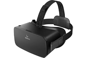 DESTEK V5 VR Casque pour Téléphone avec Manette, 110°FOV HD Anti-Lumière Bleue Lunettes de Réalité, Lunettes de réalité virtuelle VR pour iPhone 17/16/15/14/13/12/11, Samsung, Android - Noir