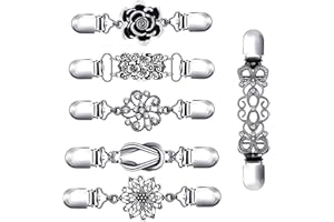 NINVVS 6-piece vintage cardigan brooch pullover collar button clothing clip creative scarf clip silver metal clip rhinestone clip ladies and girls