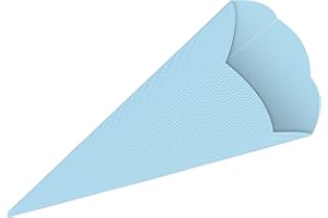 itenga Schultüten Rohling aus Bastelwellpappe 68cm - Schultüten Rohling zum Basteln - 3D Wellpappe (hellblau)