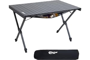 ‎PORTAL PORTAL Campingtisch faltbar Höhenverstellbar Klapptisch Aluminium 108 x 71cm rollbar Camping Tisch klappbar Falttisch leicht für Picknick Party Garten Wandern Reisen