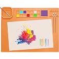 Tappetino In Silicone Per Pittura SUBEEN 50x40 Cm – Rosa, Con Vaschette, Spazzole E Grembiule, Pieghevole