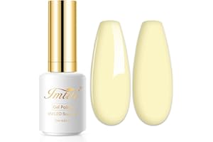 Imtiti Vernis Semi Permanent Pastel, 15ml Jaune Crème Léger Vernis Gel UV Semi Permanent UV Led Soak Off Gel Nail Polish French Vernis À Ongles Gels Semi-Permanents DIY Nail Kit Démarrage