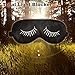 MSSilk Sleep Eye Mask- Smoothing Mulberry Silk- Adjustable Elastic Strap- Lightweight- with A Bonus Pair of Earplug in a Carry Pouch (White Eyelashes)