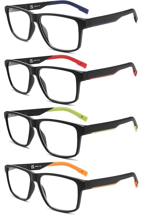 4 Lunettes De Lecture MODFANS 4.0 - Effet Bois - Branches à Ressort - Léger Et Confortable