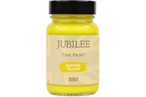 Guild Lane Jubilee Fine Paint - Bunting Yellow - Furniture, Metal, Fabric, Glass & More - Indoor & Outdoors - Water-Based Acrylic Paint - 60ml Jar