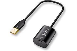 Mygatti 0,2 m USB 2.0 till Toslink optisk ljudkabel, 20 cm USB A-kontakt till S/PDIF digital ljudomvandlare, engångsöverförin