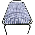 AARAM CHARPAI UDYOG Double Pipe Folding Bed For Sleeping Double Size A1 Niwar 6 Leg Support Unique Design Heavy Duty Metal Frame| Portable | Multipurpose | Lightweight (Multicolor, 39X72 )
