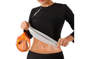 Plunack Maglietta di Sudorazione Manica Lunga Donna Camicia Sauna Snellente Neoprene Hot Thermo Dimagrante Sauna Sudore Shaper Fitness