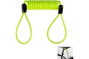 KMUQSHY Cable Recordatorio Candado Disco para Moto, Cable Seguridad Freno Elástico Amarillo de 1,2 Metros, Función de Recordatorio Visual para Evitar Arranque Accidental, Ideal para Motocicletas Scooters