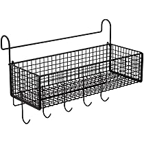 Cesto Portaoggetti Da Appendere Per Porta - In Metallo Bianco, Organizer Per Cucina, Bagno O Ufficio - Foto 5