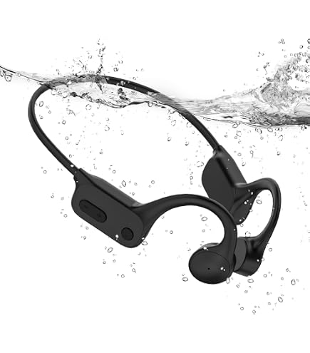 Lecteur MP3 Étanche Suney 8Go Bluetooth - Casque Natation Course à Pied - IPX8 Bleu