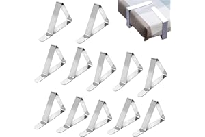 ZHIHUITL Table Cloth Clip,12 Pieces Tablecloth Clips,stainless steel tablecloth clip,for Indoor & Outdoor Use,Adjustable Table Cloth Holders for Picnics Parties Weddings BBQ Dinners Kitchen Restaurant Schools