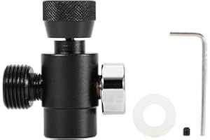 Jeffergarden CO2 Füllbehälter Zylinder Adapter Soda Stream Inline Adapter Nachfülladapter Bottles Refill Adapter Connection Anschlusskit für Adapter Refill Zylinder(Black Adapter with Meter)