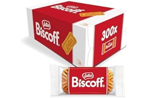WOWBOXME Lotus Biscoff Indivuidually Wrapped "Welcome" Biscuits with Caramelised Biscoff Taste 300 Packs (1875g) 1 Box - 300 Biscuits