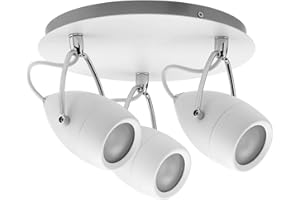 ‎PAULMANN Paulmann 66716 Spotlight Drop IP44 Rondell max 3x10W GU10 Weiß/Chrom 230V Metall 667.16 Deckenleuchte Lampe LED Deckenlampe Deckenstrahler
