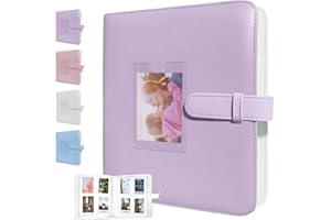 Oneyus Fotoalbum mit 272+1 Taschen, Mini Fotoalbum Polaroid Fotoalbum für Fujifilm Instax Mini 90 9 8 8+ 70 7c 7s 11 50s 7+ 25/Polaroid Zink/Kodak Zink(Violett)