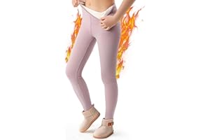 Aiseyi Leggings termici da ragazza, spessi, in cotone, imbottiti, per bambini, invernali, caldi, leggings invernali
