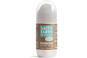 Salt Of the Earth Natural Deodorant Roll On by Salt of the Earth, Ginger & Jasmine - Refillable, Vegan, Long Lasting Protection, Leaping Bunny Approved, Made in the UK - 75ml