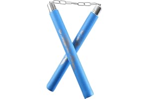 Nunchakus Mousse Pratique de Sécurité Rembourré Nunchaku Arts Martiaux Nunchucks pour Enfants Débutants (bâtons Plus épais avec chaîne pivotante en Acier)