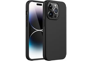 ‎JETECH JETech Silikonowy Etui dla iPhone 14 Pro Max 6,7 Cala, Jedwabisty Miękki w Dotyku Futerał Ochronny na Całe Ciało, Odporny na Wstrząsy Case z Podszewką z Mikrofibry (Czarny)