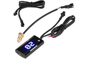 ‎QIILU Qii lu Digitales Thermometer, digitales Motorrad-Thermometer mit Wassertemperaturanzeige, hellblaues Messgerät