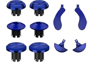Hzxkqmil Metalowe Drążki dla PS5 Edge Kontrolera, 6 Joysticków Drążki Analogowe 4 Tylne Wiosła Przyciski Wyzwalaczy Akcesoria Zamienne dla PS5 Edge Kontrolera, Niebieski