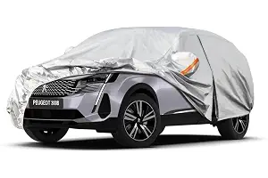 Kayme Funda Coche Exterior, Compatibles con Peugeot 3008 (2009-2025), Cubierta para Coche Impermeable Transpirable Anti-UV Antipolvo de 6 Capas, Cubre Coche con Cremallera y Forro de Algodón.