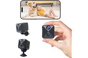 javiscam Mini Camera, WiFi 4K Mini Caméra de Surveillance Interieur/extérieur sans Fil avec Enregistrement Longue Batteries avec Mini Détection Mouvement Vision Nocturne