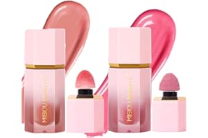 KARLOR Juego de 2 rubor líquido, colorete líquido, crema de rubor, colorete líquido, rosa de melocotón, colorete líquido, mate, ligero, impermeable, de larga duración, para cara de mejilla (02 + 05)