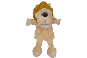 Proumhang Hand Puppets With Full Body for Kids,Animal Hand Puppets Farm Theme Puppets Toys Set,Plush Pretend Toys Zoo Friends Puppet Theatre with Movable Open Mouth,35cm,Yellow Lion