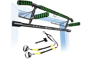 HAKENO Klimmzugstange Türrahmen - Stark belastbare Pull up bar [bis 200 KG]- Fitnessgeräte Für Zuhause Sicheres Einhängen ohne Bohren