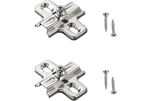 BRICOLEVA.IT Set 2 Stück Basis für Weiden-Scharniere mit Schrauben – Höhe H0, kompatibel mit nicht verstellbaren Scharnieren