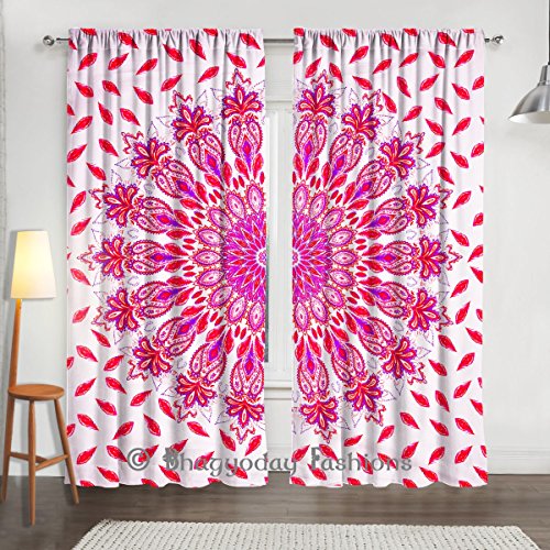 Feder Pfau Mandala indischen Vorhänge, Tapisserie Drapes, Fenster Behandlung Platten Set, Raum Wand Vorhang Decor