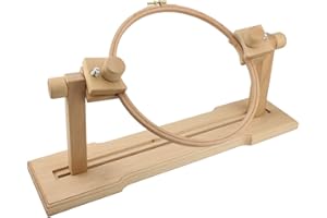 RoseFlower Punto Croce Telaio Supporto, Regolabile Telaio Ricamo in Legno Ricamo Supporto Kit di Ricamo Cucitura Strumenti con Cerchi da Ricamo Cerchi in Bambù - Cross Stitch Frame Stand