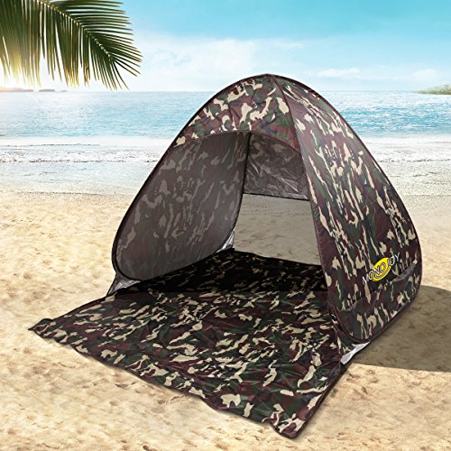 Preisvergleich Produktbild MONOJOY® Tragbares Strandzelt, automatische Aufstellung, UV-Schutz, für 2–3 Personen, für Camping, Angeln, Picknick, Aufbau in wenigen Sekunden