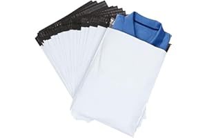 ilauke 60 sacchetti per la spedizione in plastica, per la posta, buste postali, colore: bianco, 30 x 40 cm + 5 cm di patta