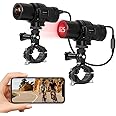 VSYSTO 2K Bike Mirror Camera Recorder WiFi App Real-Time Preview Waterproof Dash Cam SONY Starvis Night Vision Cycling Camera with Temp Detection Tail Light For Road Mountain Bicycle Helmet Action Cam