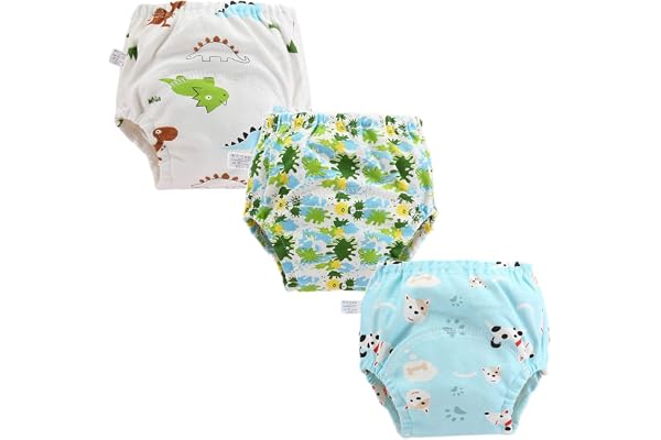 ElecMotive 3pcs Couche Culottes d'apprentissage Lavable Anti-Fuite Pantalon Enfant Fille Garçon