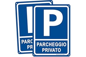 BLAZEVIDEO 2pz Cartello Metallo Segno di Parcheggio Privato, Segnale Alluminio Blu, 250*350mm