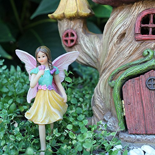Fairy Garden House – Zubehör Kit & Miniatur-Feen – House ist 17,8 cm (18 cm) hoch – Tür kann offen breit – von pretmanns - 3