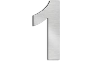 nanlyiau 7,5 cm samoprzylepny numer skrzynki pocztowej numery domu ze stali nierdzewnej numer drzwi klej wykonany z litego SUS304 numery drzwi srebrny (3 cale numer 1)