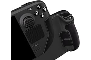 PlayVital Anti-Rutsche Griffmatte für Steam Deck LCD, Trackpads Matte Grip Pad Rückseite Tasten Pads Skin Sticker Set für Steam Deck OLED mit Thumbstick Kappen-Honigwabenstruktur Schwarz