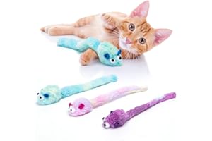 Nobleza-3 Paquetes Ratón de Juguete para Gatos,Contiene Hierba Gatera,Largo y Suave Felpa Juguetes, Pequeño Ratón Actividad Interactiva Juguete,El ratón de Juguete Tiene
