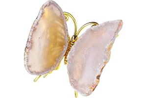 RJINGSHI Naturale Agata Primaria Farfalla Cristallo Decorazione 2,7" Guarigione Cristallo Agata Farfalla Ornamento Fatto a Mano Regali Home Decor