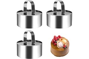 Wekuw 3 pierścienie deserowe (koło), pierścień do tortu z regulacją, wysokie pierścienie do serwowania, stal szlachetna, zestaw pierścieni do pieczenia, nadaje się do pieczenia deserów i ciast