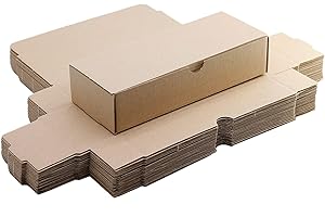 CHRISTIAN GAR Pack de 25 cajas de cartón pequeñas, para envíos ecommerce automontables paqueteria, almacenaje, packaging, regalos, envio postal, Ideal ecomerce. (200 x 80 x 45 mm. Pack cajas) (Pack 25)