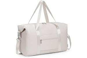 Narwey Ryanair Handgepäck Tasche 40x30x20 Ryanair handgepäck 40x20x25 Reisetasche Handgepäck Faltbare Kabinentasche Weekender Sporttasche Klein Reisetasche Damen Herren 20L (Beige)