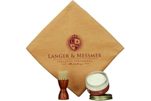 LANGER & MESSMER EXKLUSIVE SCHUHMODE HEIDELBERG Langer & Messmer Kit di manutenzione e pulizia per scarpe con 3 parti: crema di alta qualità, spazzola per crogioli di 100% crine di cavallo e panno di cotone