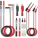 Cleqee Multimeter Test Leads Kit 18PCS Electronic Test Probe Accessory includes Safety Alligator Clips Banana Plug to Test Ho